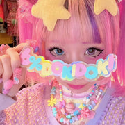 6% Logo Plate Necklace/Pastel