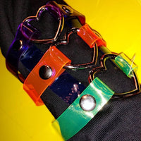 Neon heart triple bracelet by DEVILISH