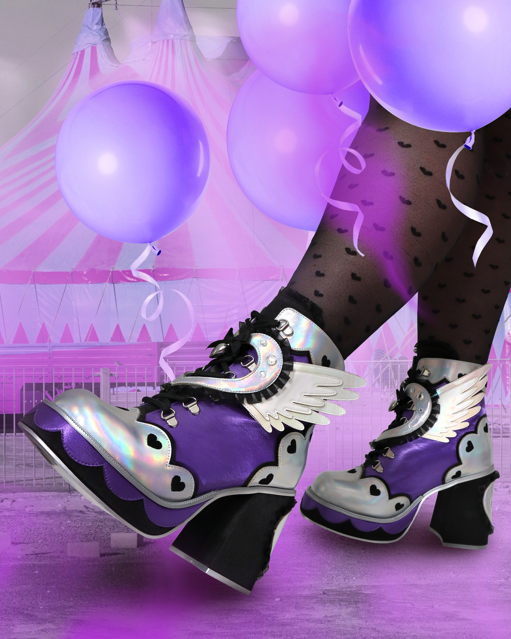 Heart Way There Boots Black By Irregular Choice