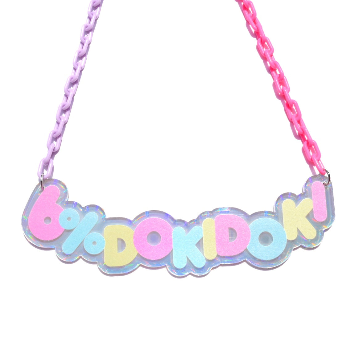 Logo Plate Necklace/Pastel | 6%DOKIDOKI WORLDWIDE WEB SHOP