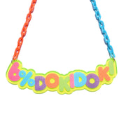 6% Logo Plate Necklace/Vivid