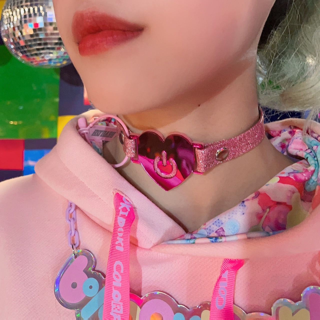 Love Power Button Choker By DEVILISH | 6%DOKIDOKI WORLDWIDE WEB SHOP