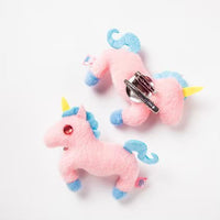 Plush unicorn clip and brooch by KMC